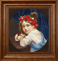 Вышивка МК-109 Девочка в маковом венке с гвоздикой в руке (Мариучча). 1819 Вышивка МК-109 Девочка в маковом венке с гвоздикой в руке (Мариучча). 1819